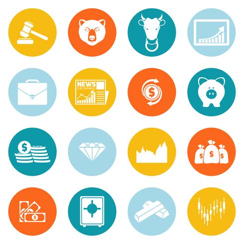 Finance exchange round icons vector