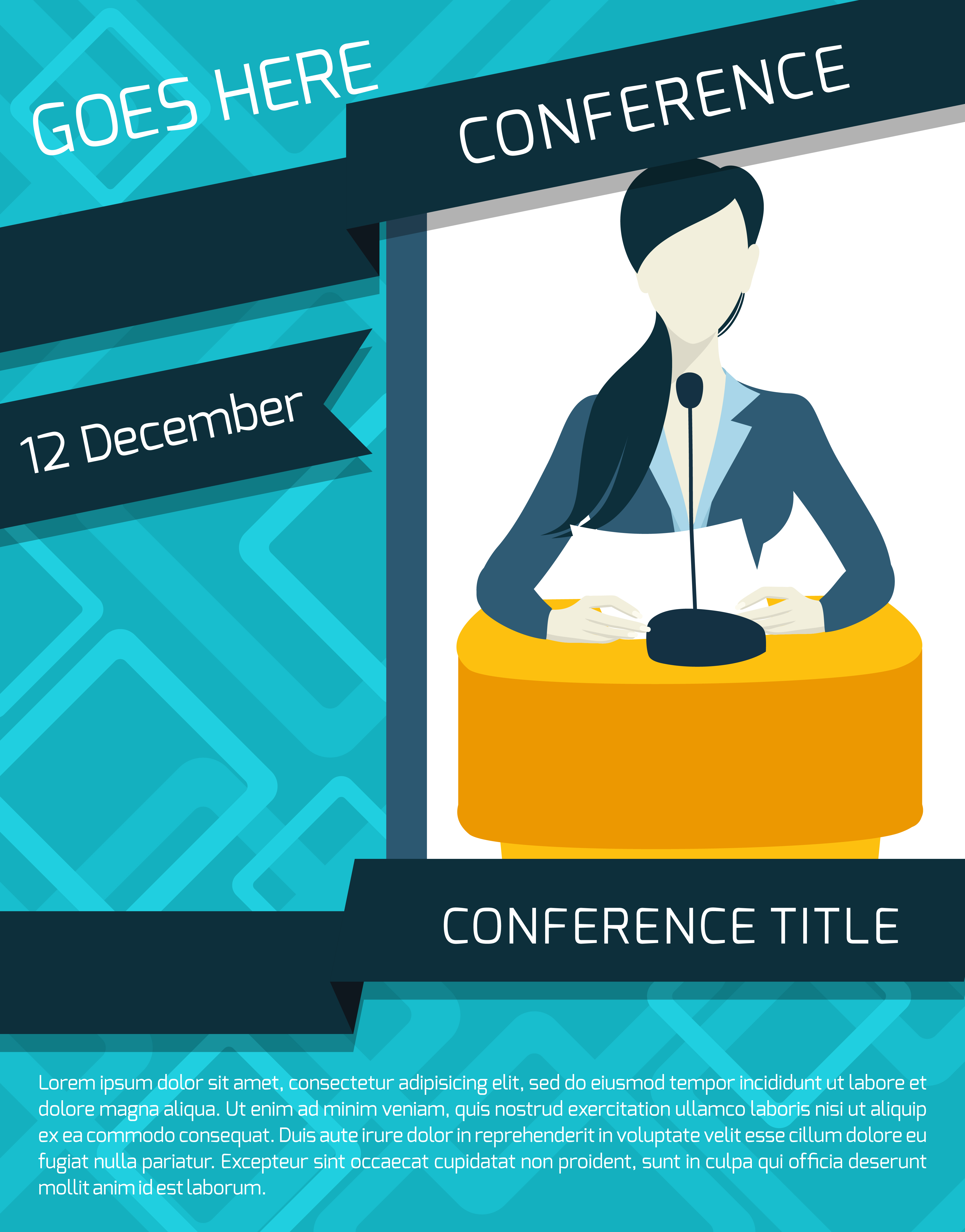 Conference announcement template 442207 Vector Art at Vecteezy