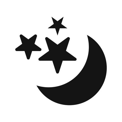 Luna y estrellas Vector icono