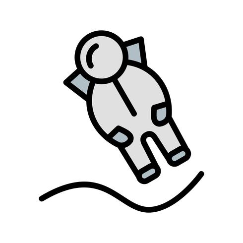 Astronout Landing Vector Icon