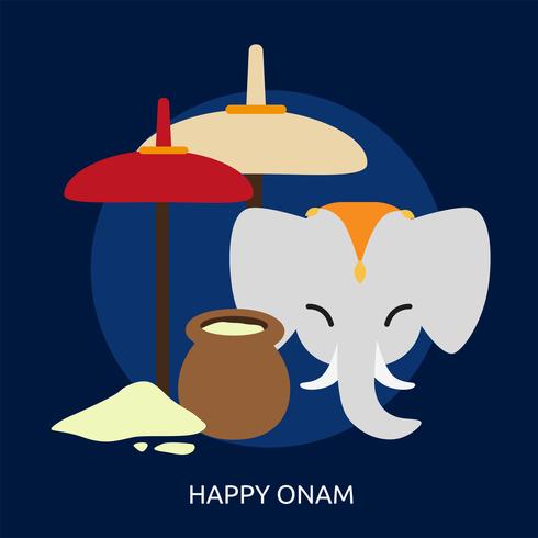 Happy Onam Conceptual ilustración Diseño vector