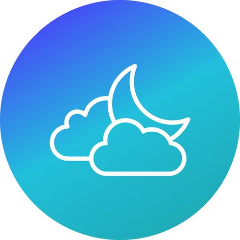 Nube y luna Vector icono