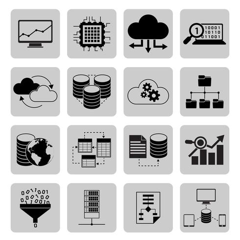 Iconos de analisis de datos vector