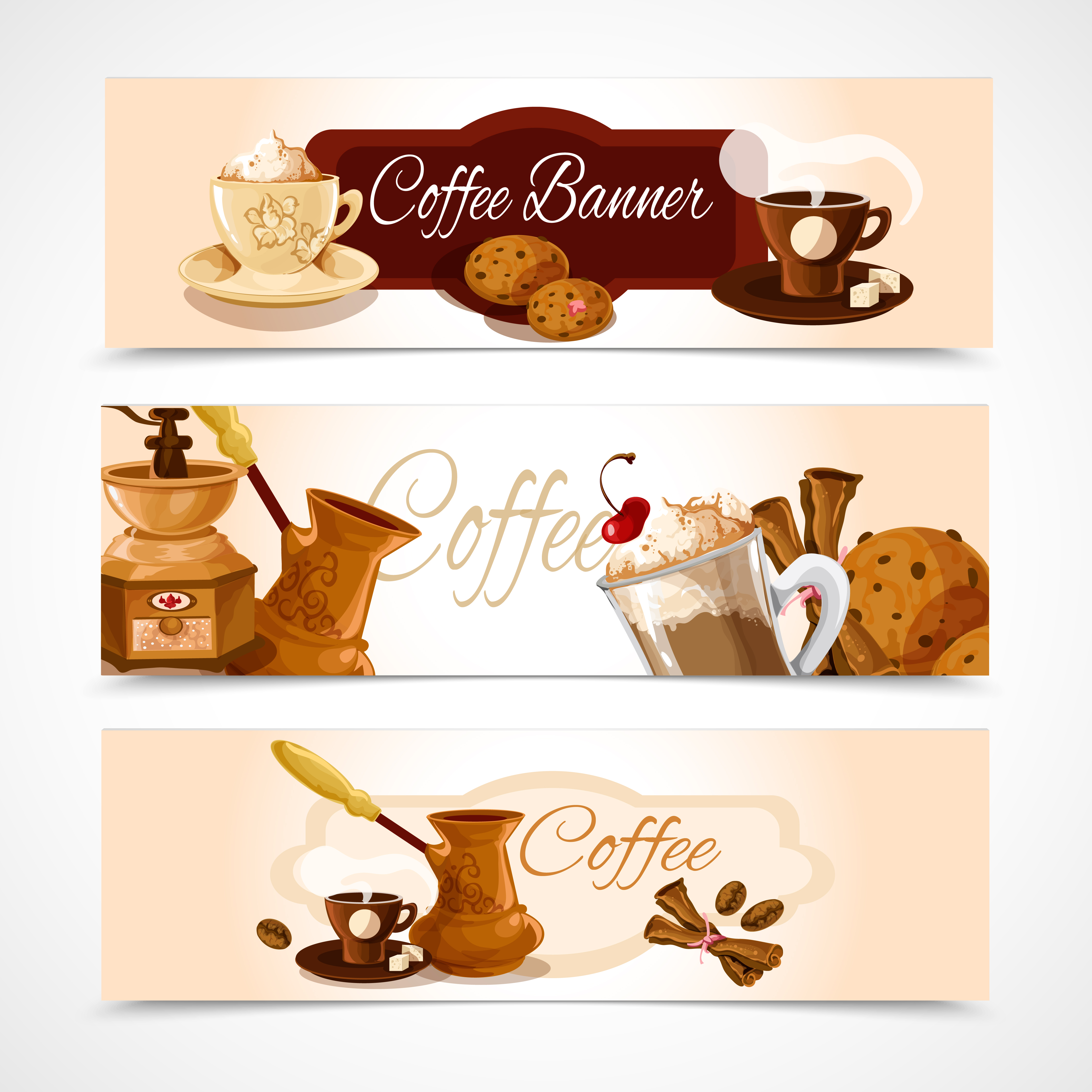 Download Coffee banners horizontal - Download Free Vectors, Clipart Graphics & Vector Art