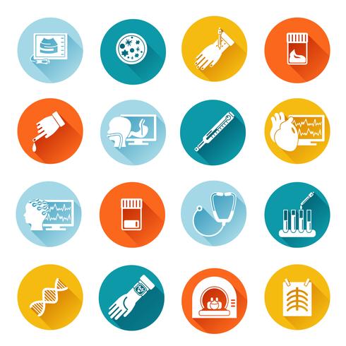 Medical tests icons flat vector