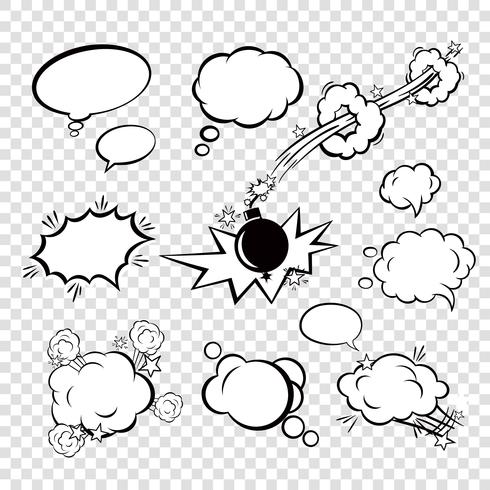 Comic set bubbles vector