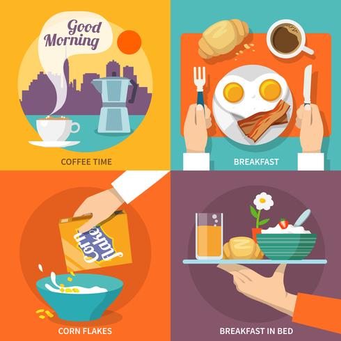 Breakfast icon flat vector