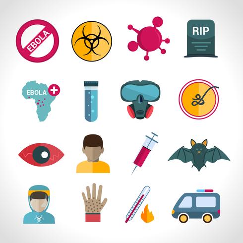 Iconos del virus del ébola vector