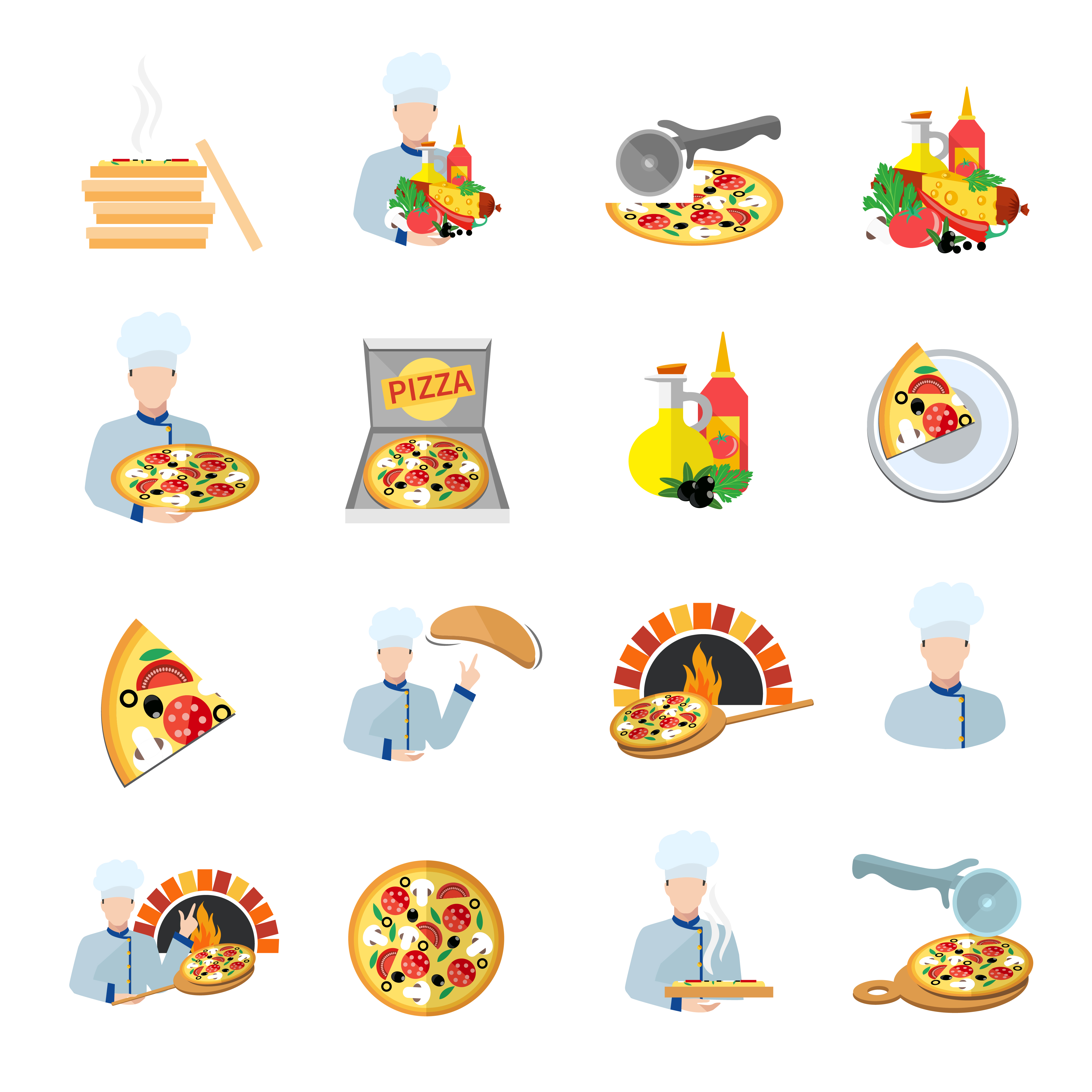 Download Pizza maker icon set 442773 - Download Free Vectors ...