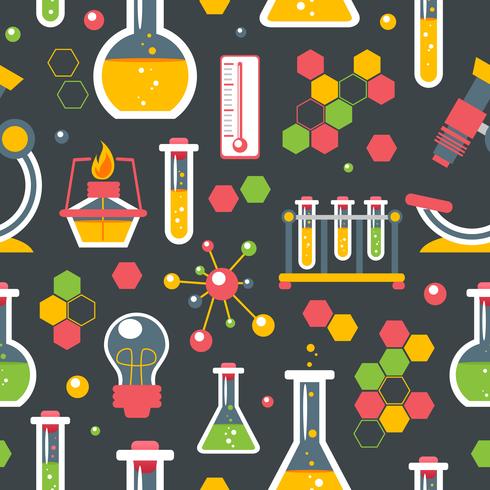 Chemistry seamless pattern vector