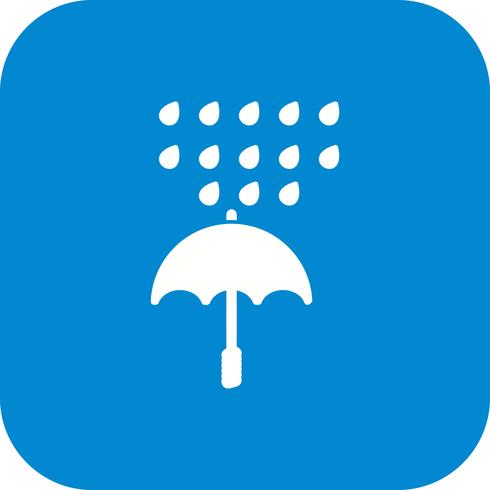 Umbrella And Rain Vector Icon