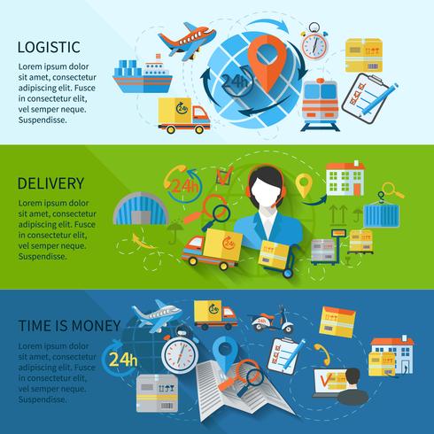 Logistic banner set vector