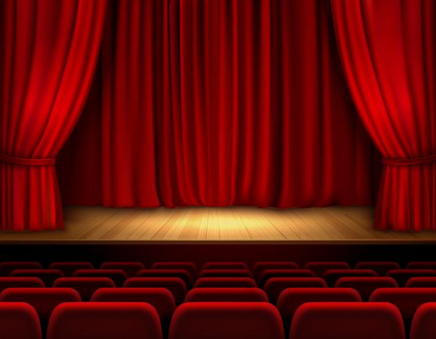 Theater stage background vector