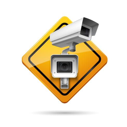 Video surveillance sign vector