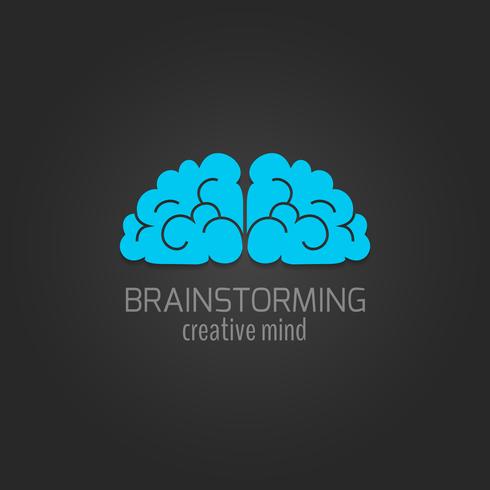 Human brain icon flat vector