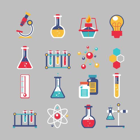 Chemistry icons set vector