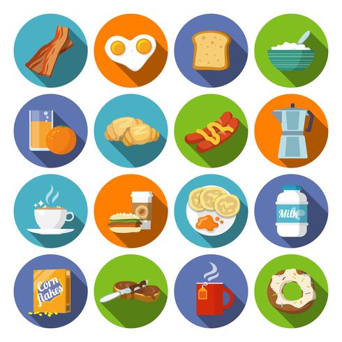 Breakfast icon flat vector