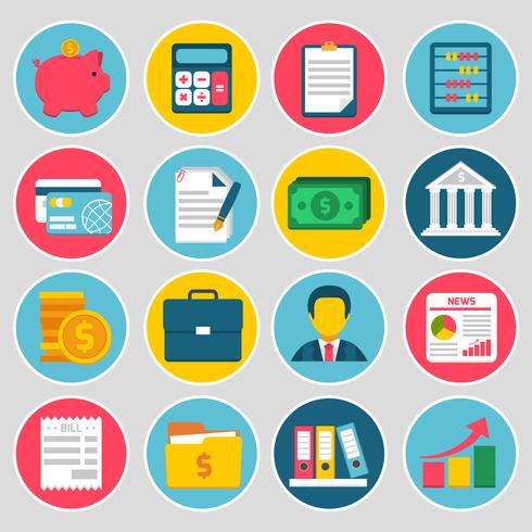 Accounting icons set vector