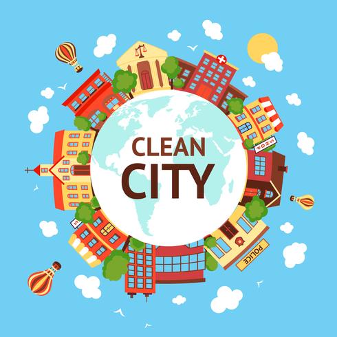 Clean city scape background vector