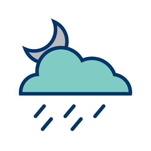 Night Rain Vector Icon