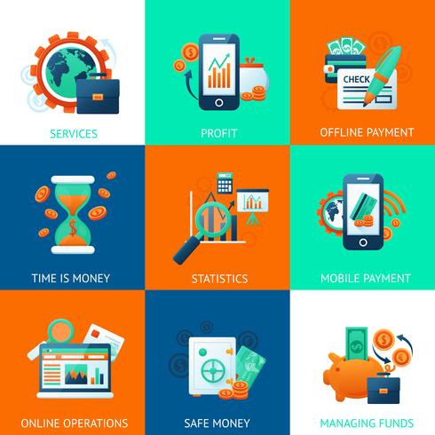 Bank icons set vector