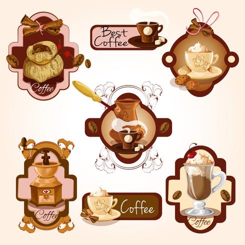 Coffee labels set vector