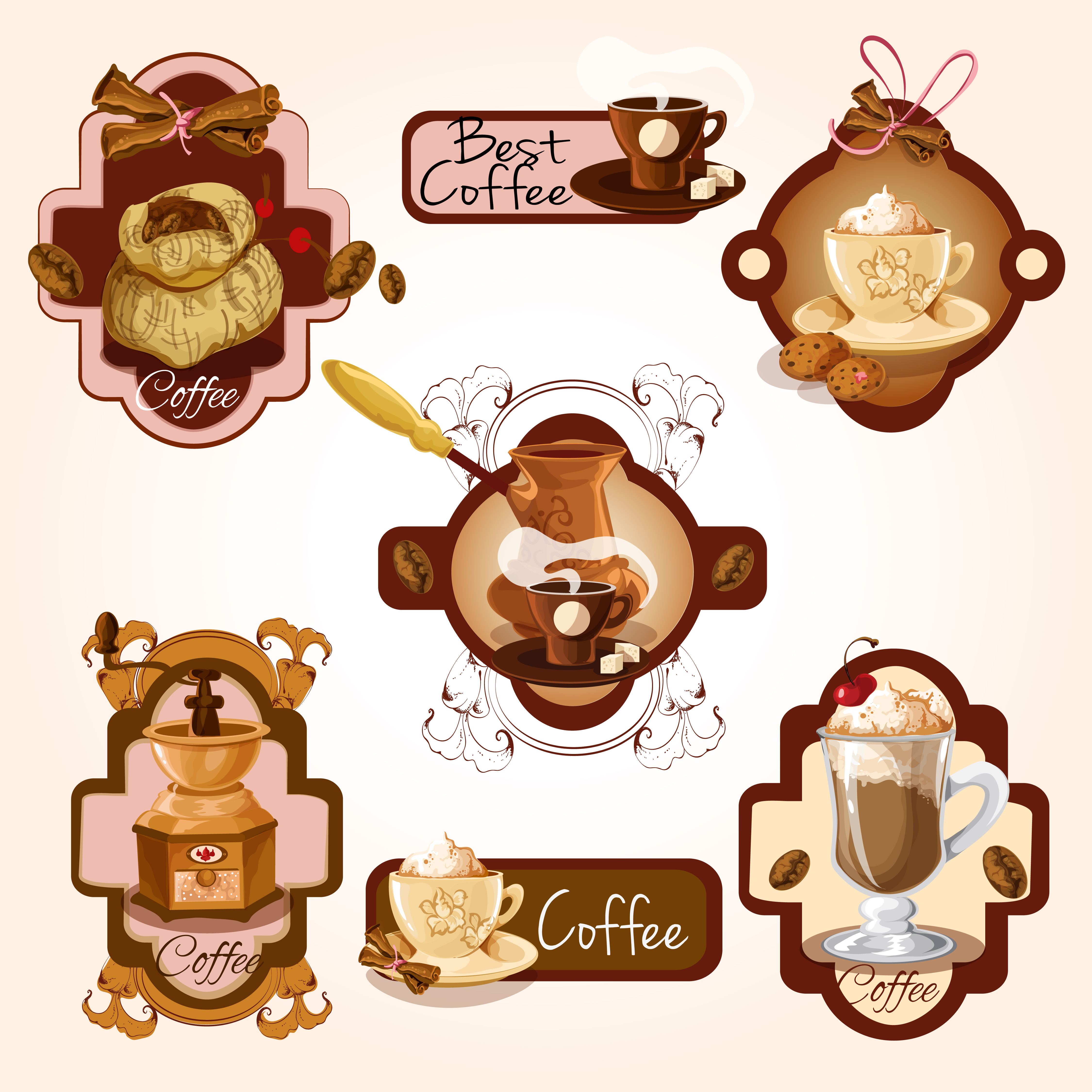 Download Coffee labels set 443128 - Download Free Vectors, Clipart ...