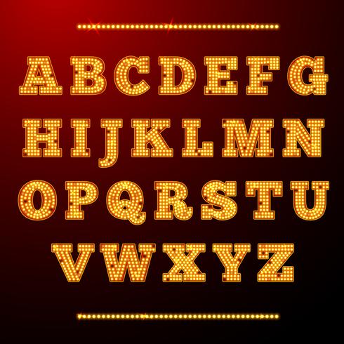 Lamp light alphabet vector