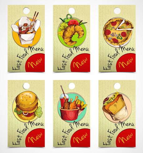 Fast food tags vector