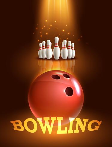 Bowling game poster vector