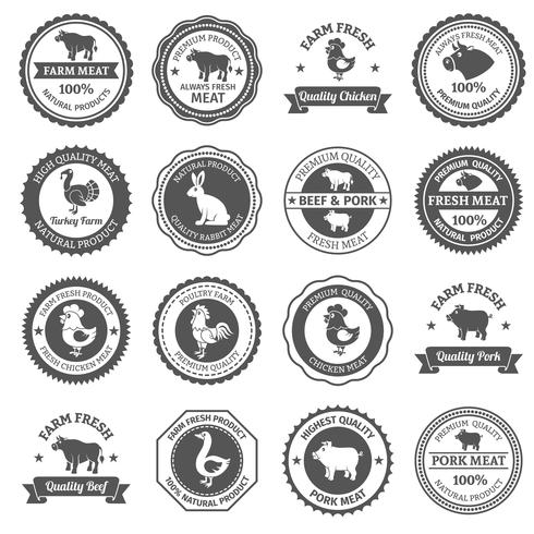 Meat labels set vector