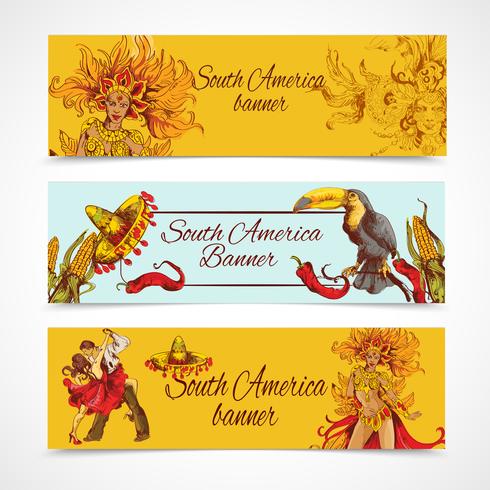 South america banners set vector