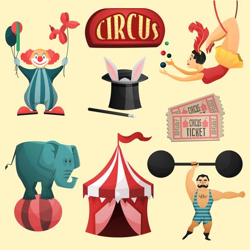 Circus decorative set vector