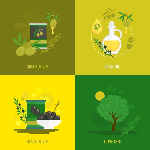 Olives mini poster set vector