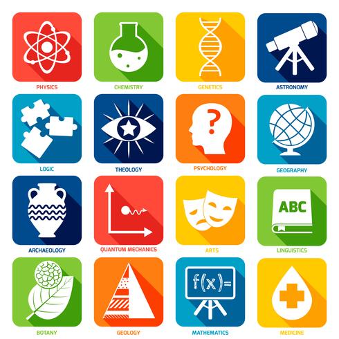 Science Areas Icons vector