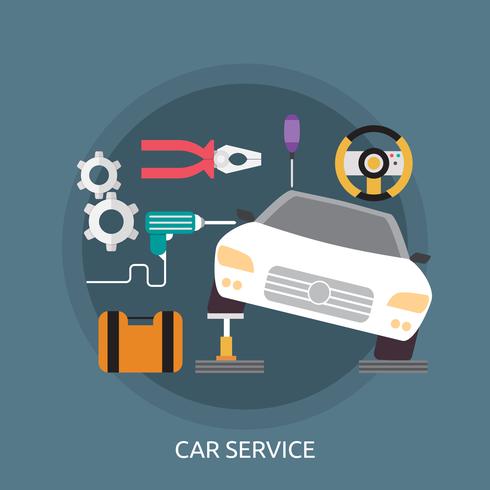 Servicio de coche Conceptual ilustración Diseño. vector