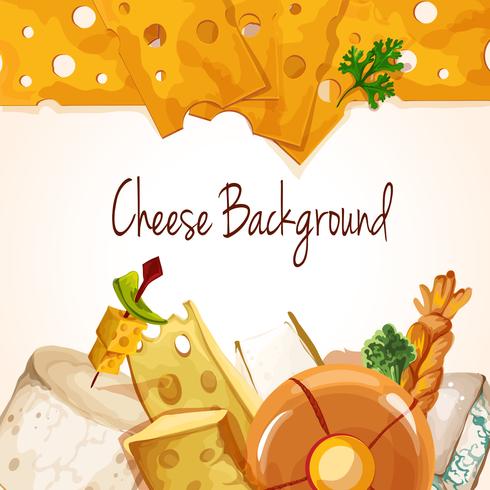 Cheese assortment background vector