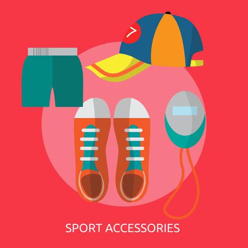 Accesorios deportivos Conceptual Ilustración Diseño vector