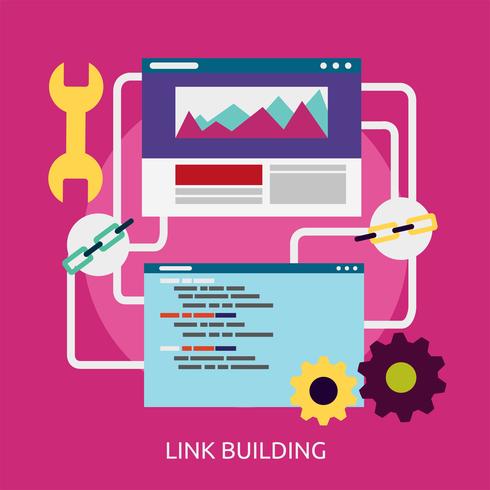 Link Building Conceptual ilustración Diseño vector