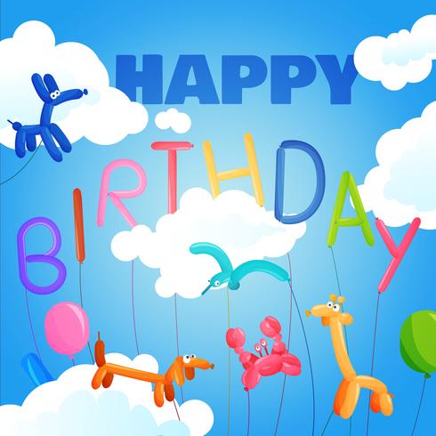 Birthday postcard template  vector