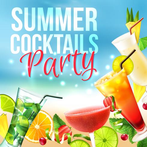 Cocktail party poster vector