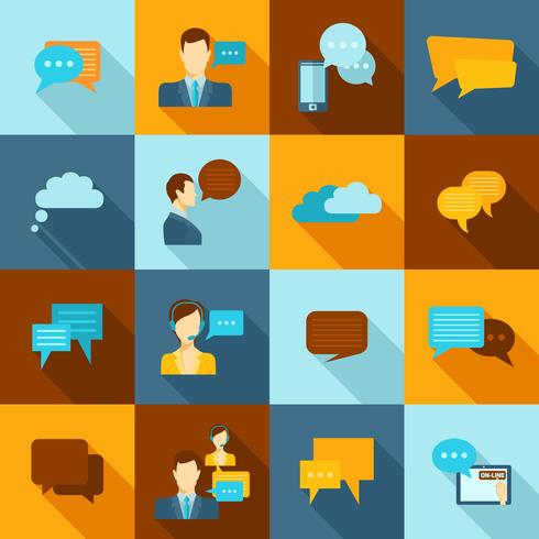 Chat icons flat vector