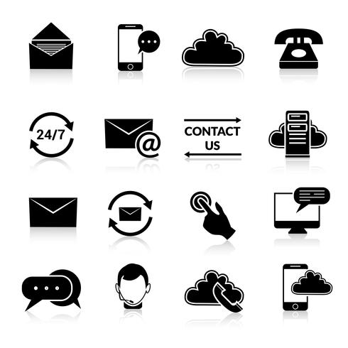 Contact us icons set vector