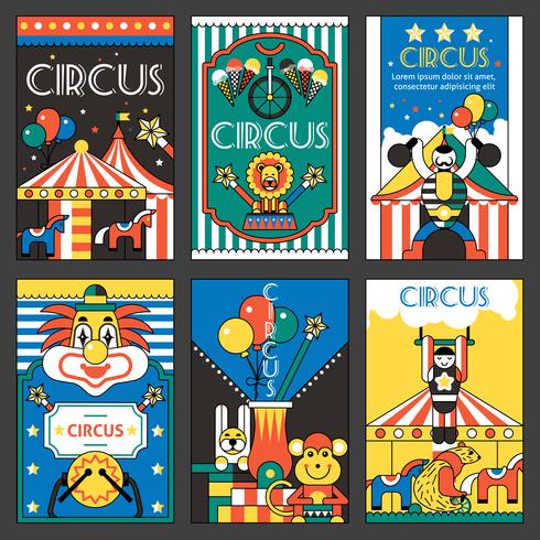 Circus retro posters vector