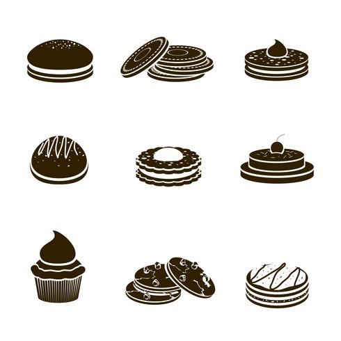 Cookies black set vector