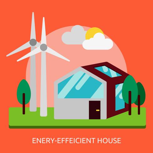 Casa eficiente de energía Ilustración conceptual Diseño vector