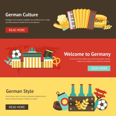 Conjunto de banners de Alemania vector