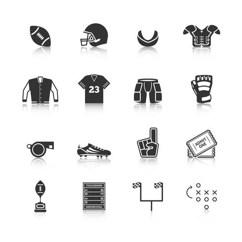 Conjunto de iconos de rugby vector