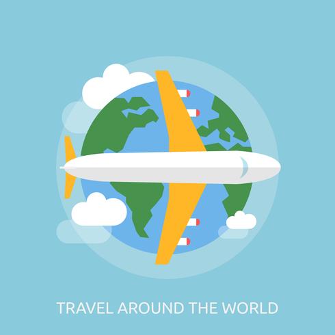 Travel Around The World Conceptual illustration Design vector
