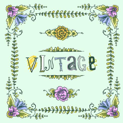 Vintage colored frame vector